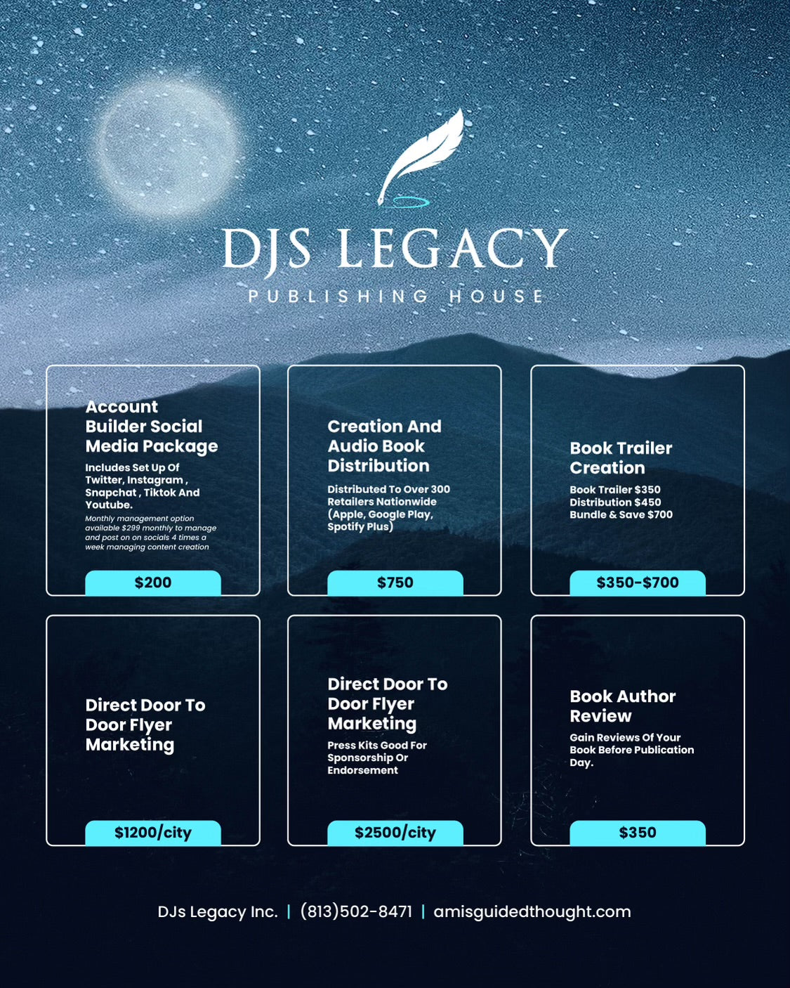 Marketing plans from DJ’s Legacy Publishing House