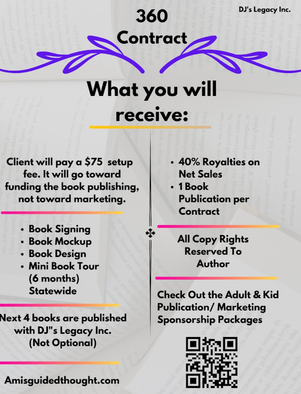 The 360 Publishing Package from DJ’s Legacy Publishing House